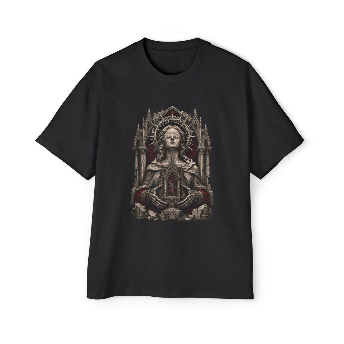 Thorn Halo Saint Heavy Oversized Gothic Tee