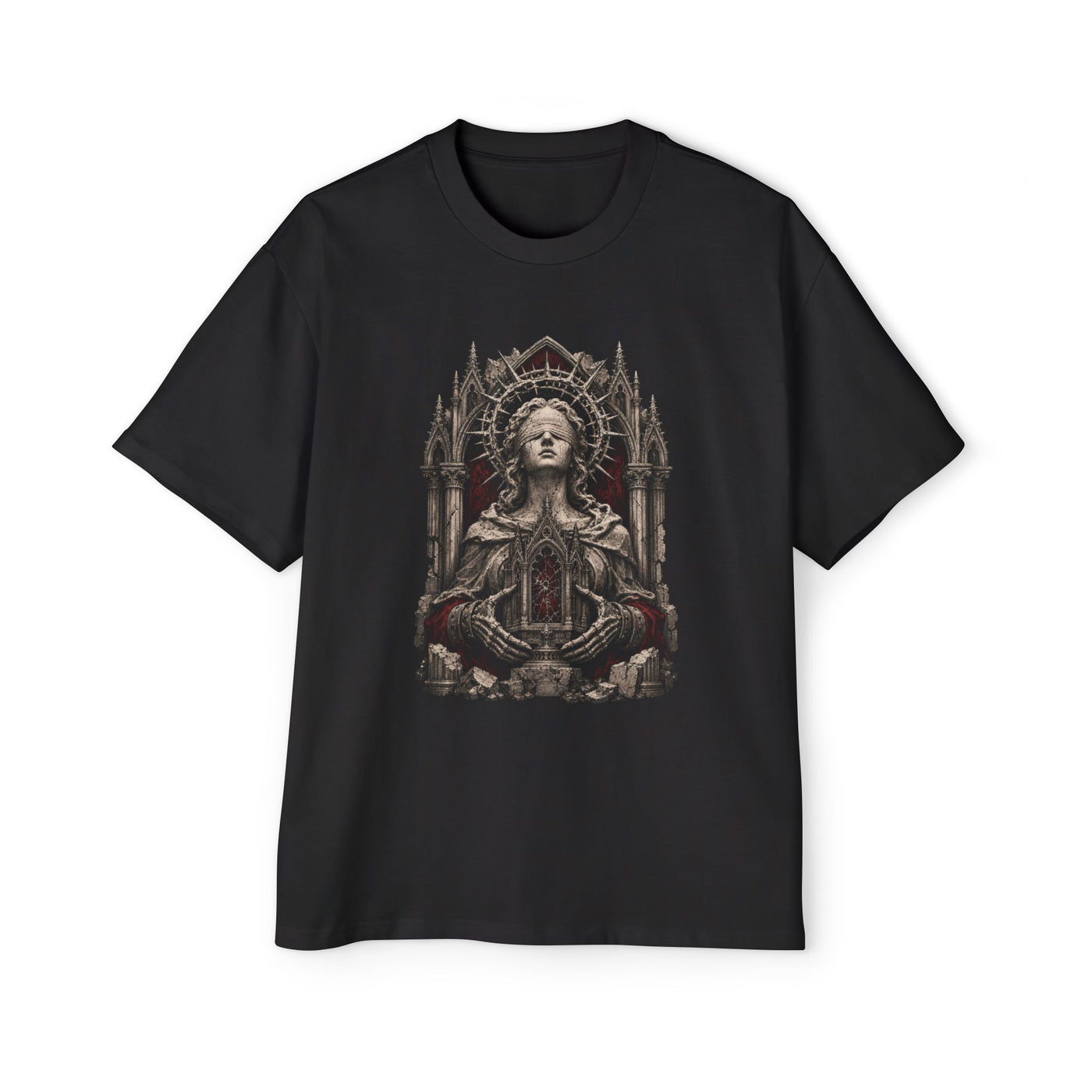 Thorn Halo Saint Heavy Oversized Gothic Tee