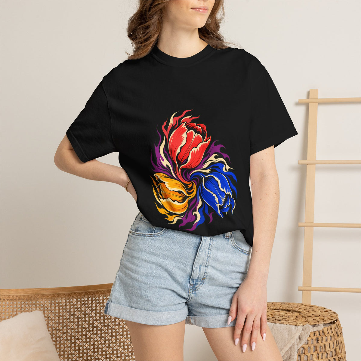 Coral Tulip Flamewheel Graphic Tee
