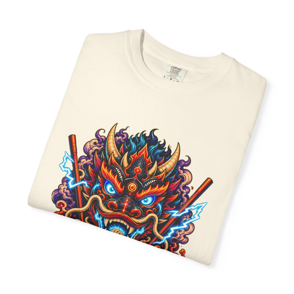 Neon Ramen Dragon Mask Graphic Tee