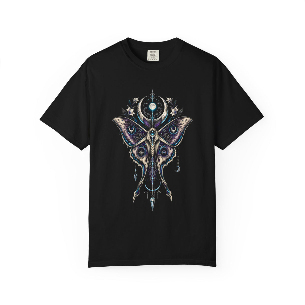 Glitch Goth Lunar Moth Oracle T-Shirt Graphic