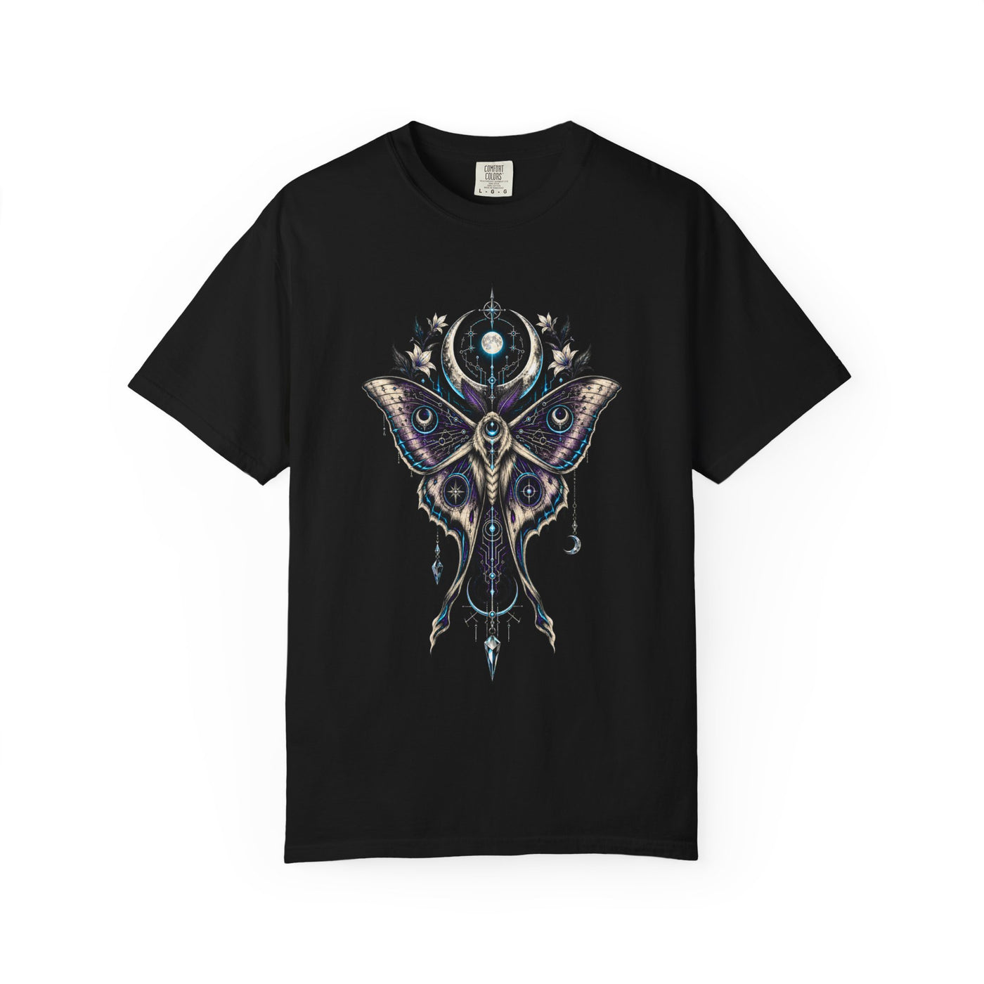 Glitch Goth Lunar Moth Oracle T-Shirt Graphic