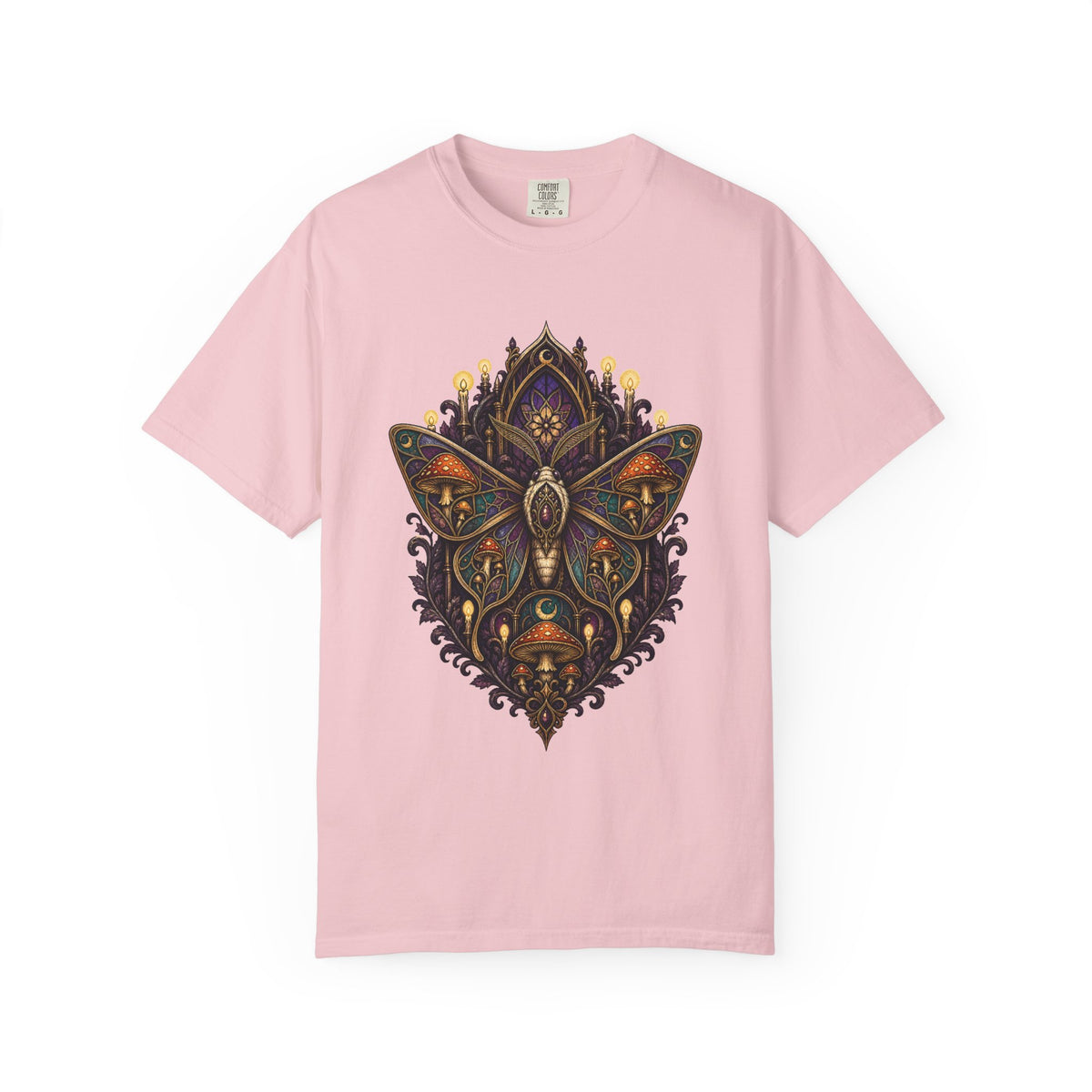 Gothic Mushroom Cathedral Moth T-Shirt Graphic
