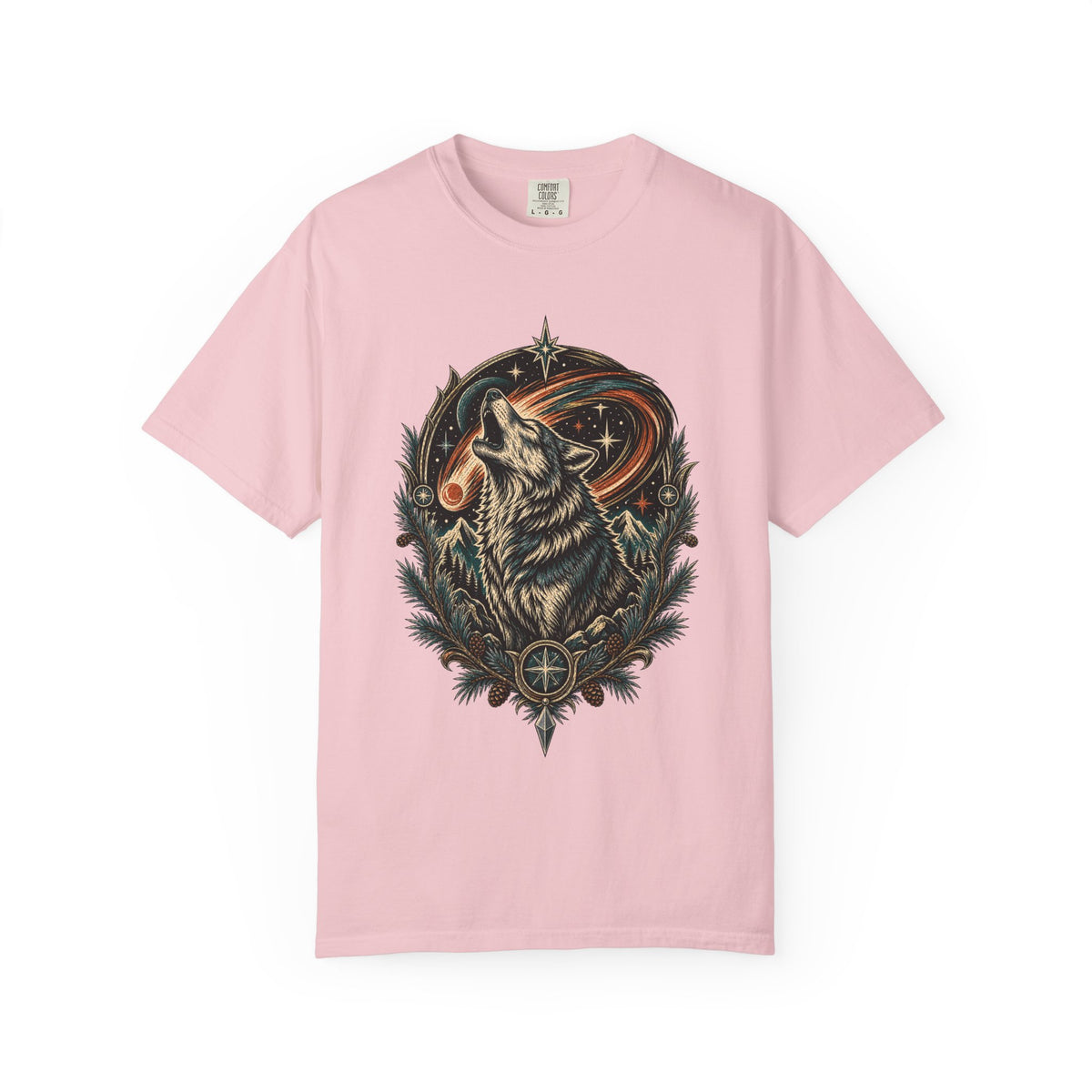 Woodcut Comet Wolf Graphic Tee