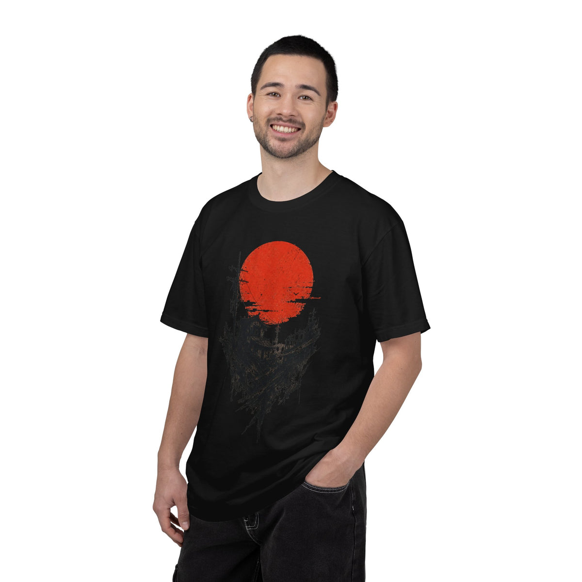 Red Sun Ruin Landscape T-Shirt Graphic