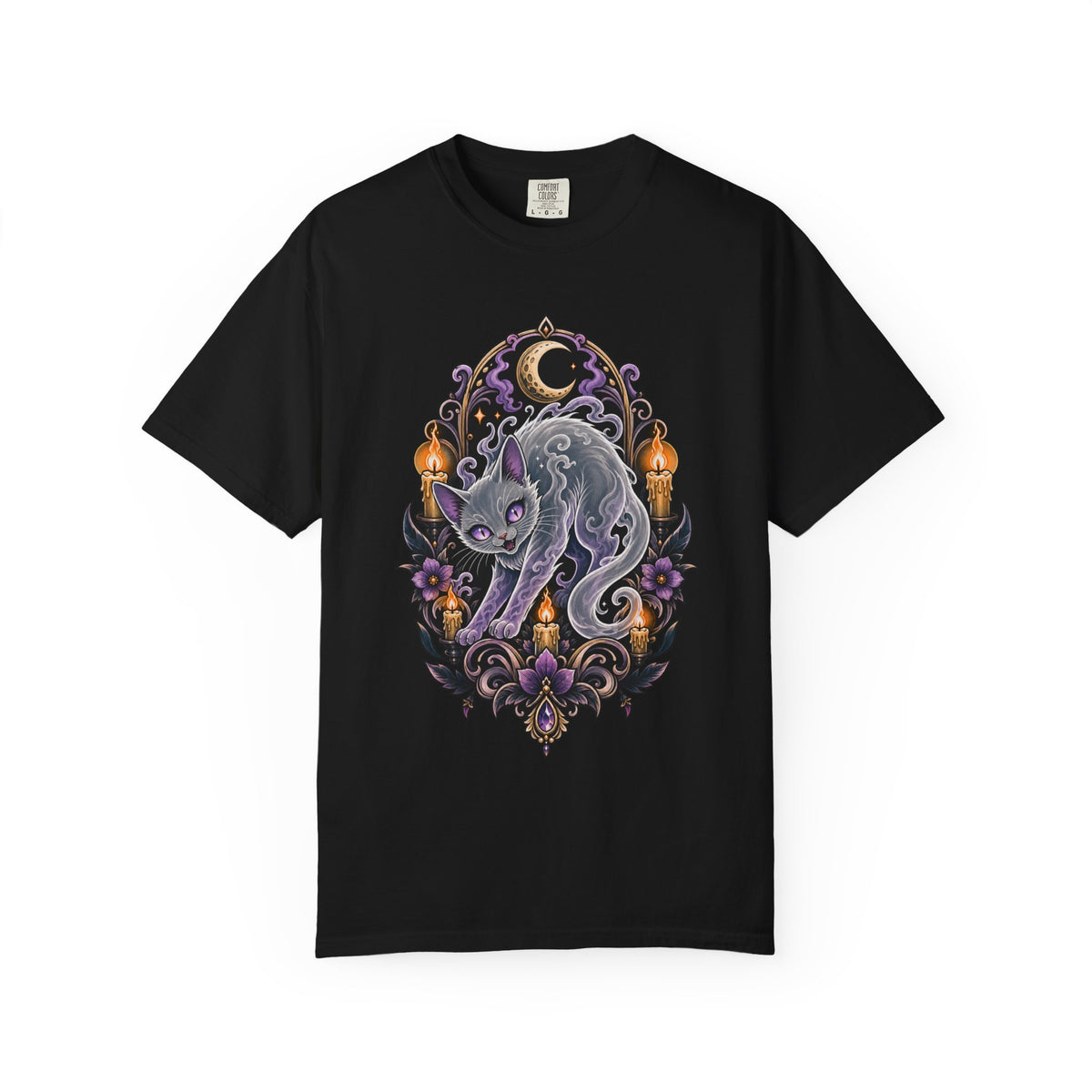 Ghost Cat Tattoo Flash T-Shirt Graphic