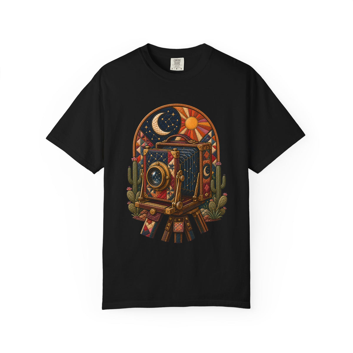 Quilted Desert Astronomy Camera T-Shirt Graphic