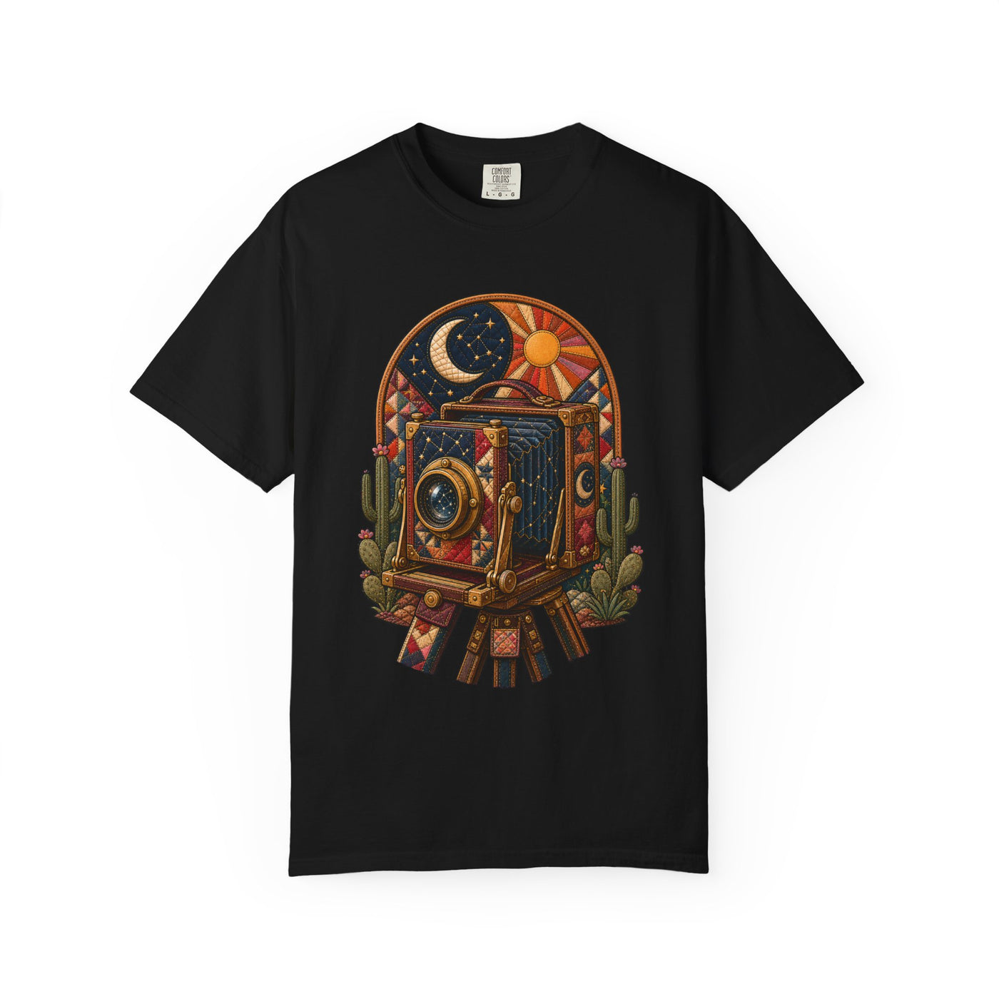 Quilted Desert Astronomy Camera T-Shirt Graphic