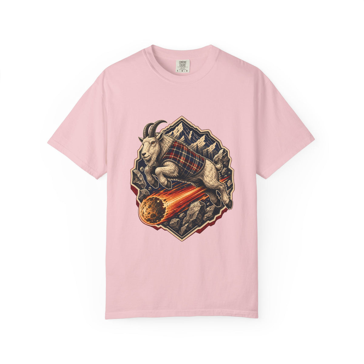 Plaid Meteor Mountain Goat Graphic Tee