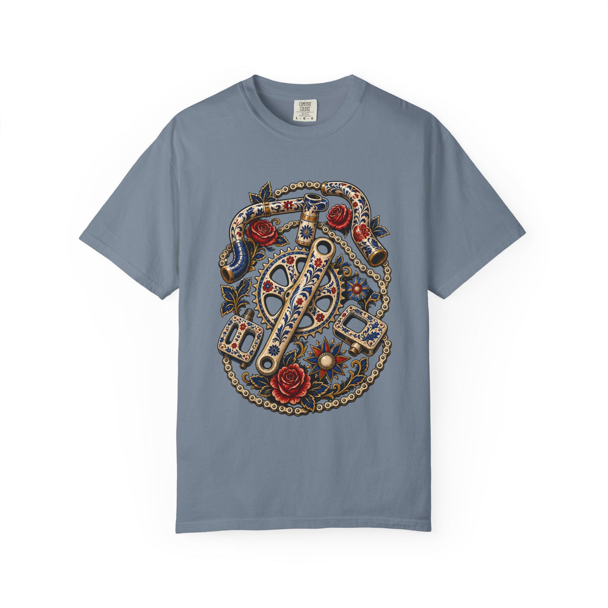 Folk Tattoo Ceramic Bicycle Parts T-Shirt Graphic
