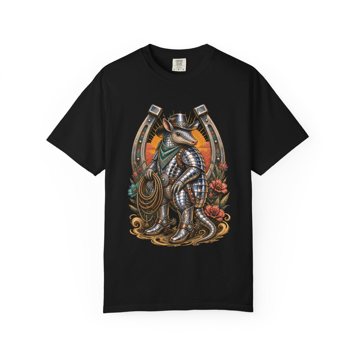 Chrome Cowboy Armadillo T-Shirt Graphic