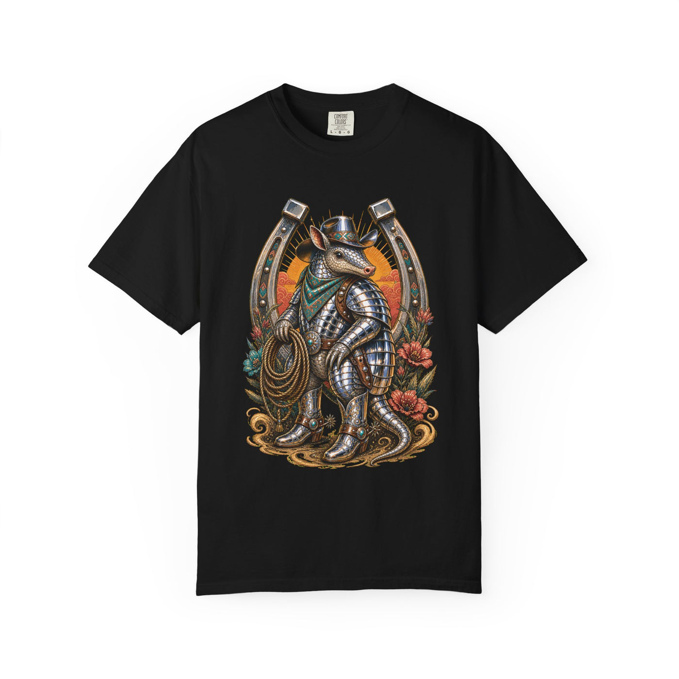 Chrome Cowboy Armadillo T-Shirt Graphic