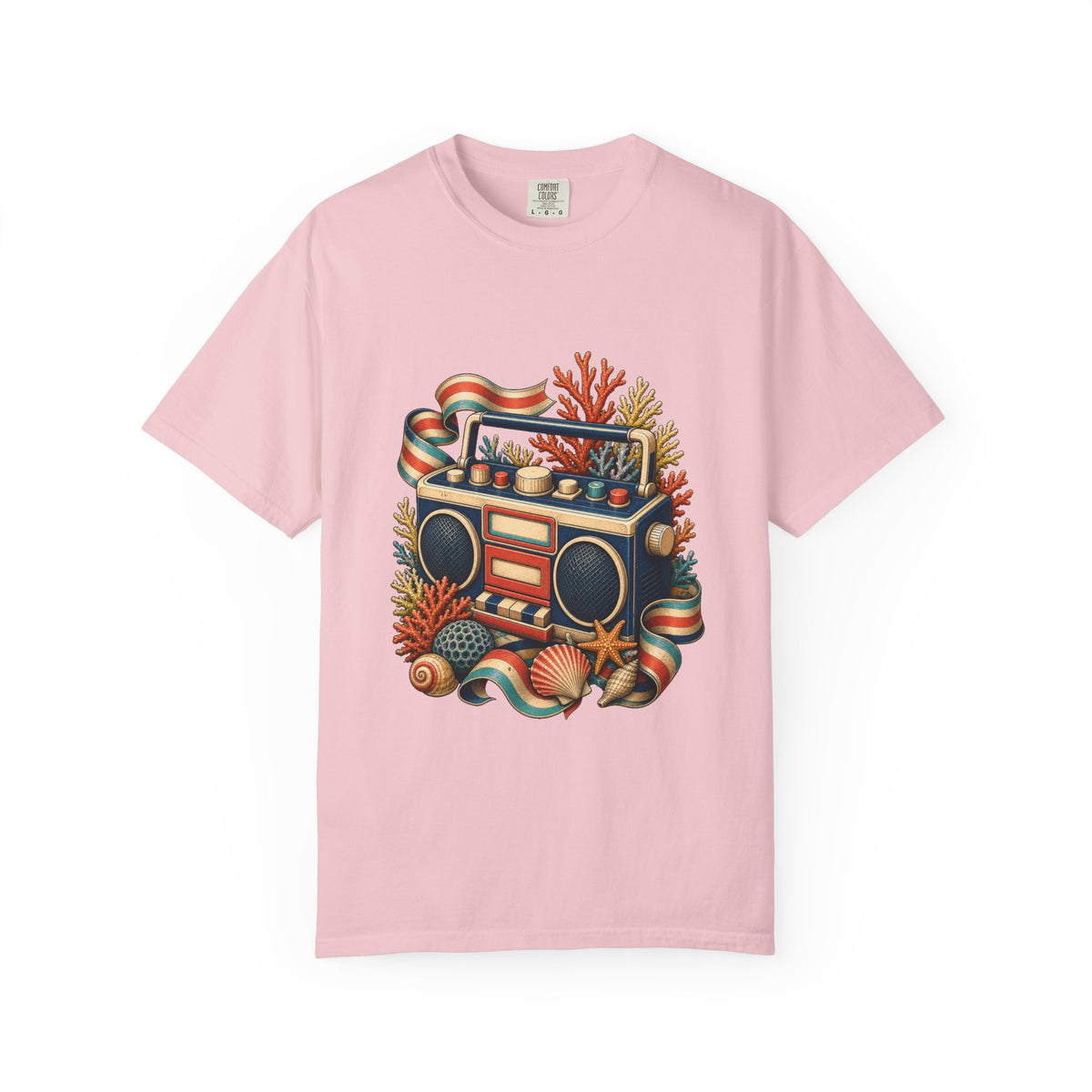 Deck Stripe Coral Radio Graphic Tee