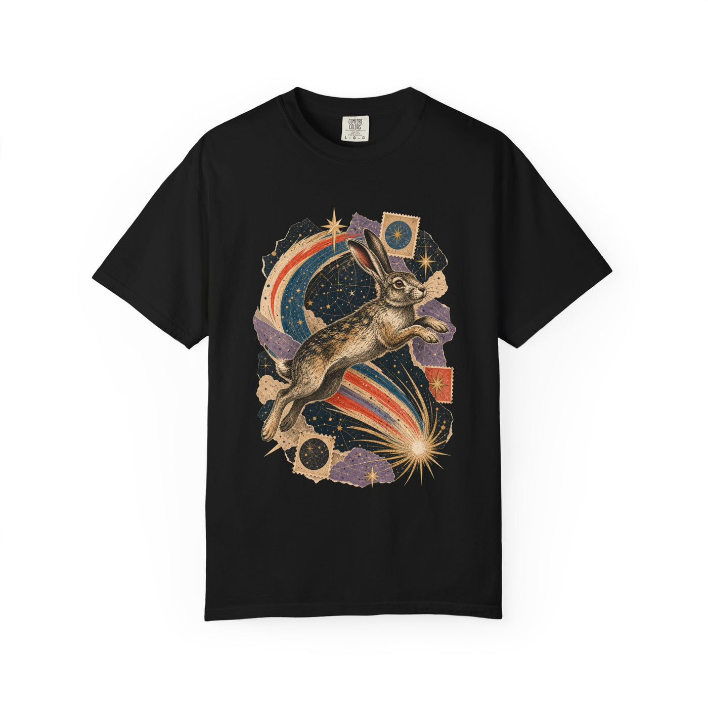 Analog Collage Comet Hare T-Shirt Graphic