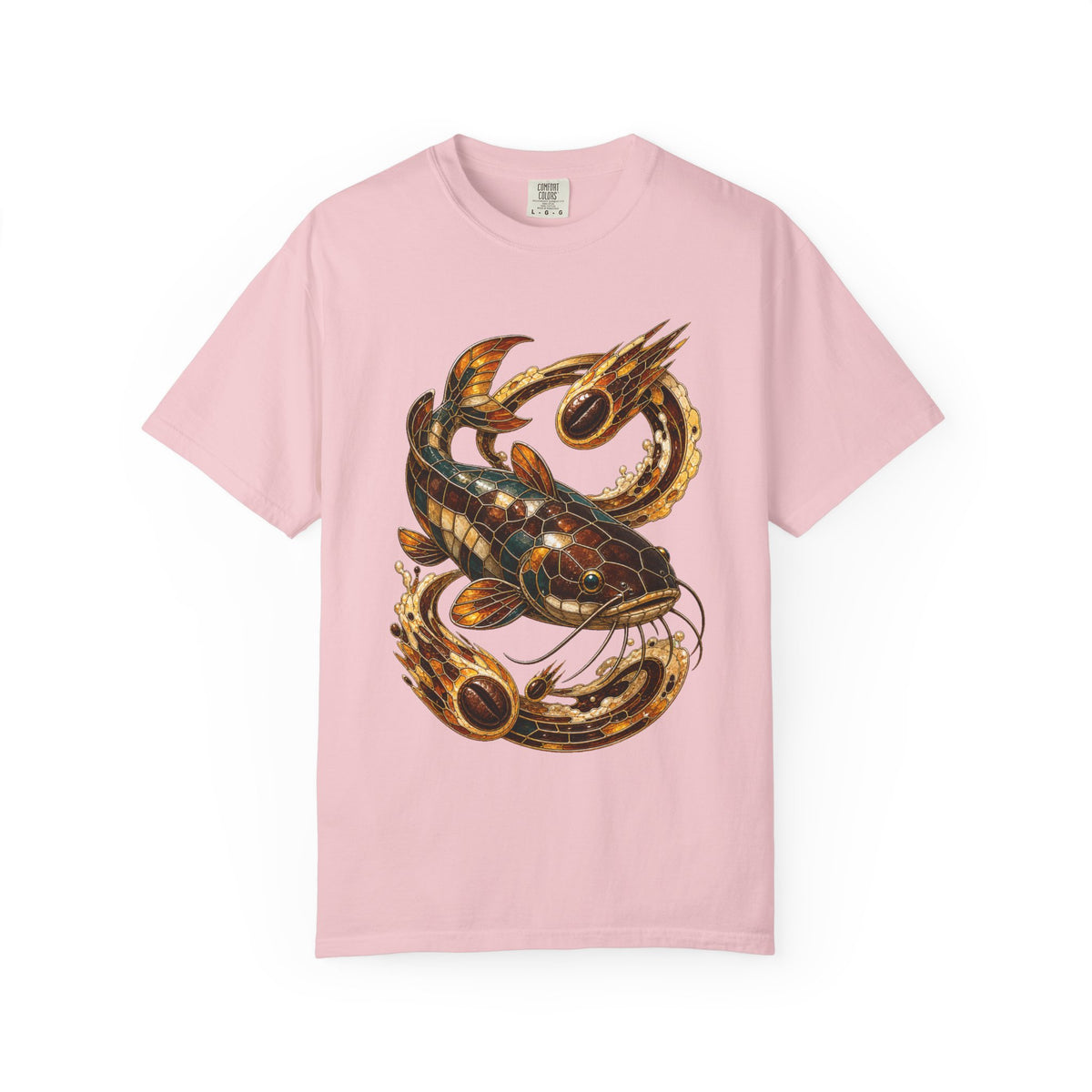 Stained Glass Espresso Meteor Catfish T-Shirt Graphic