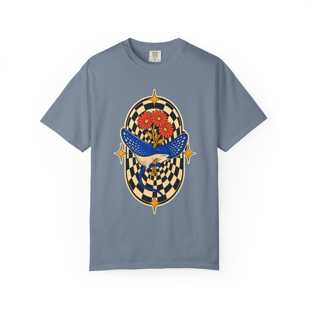 Cobalt Manta Checker Graphic Tee