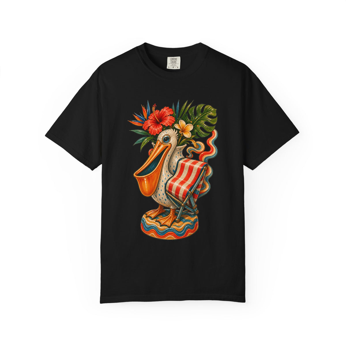 Psychedelic Deck Chair Pelican Vase T-Shirt Graphic