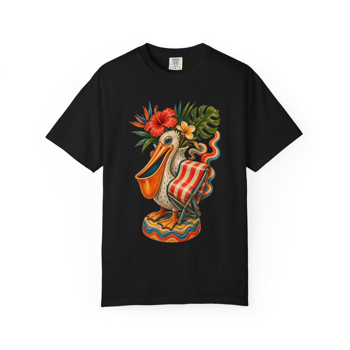 Psychedelic Deck Chair Pelican Vase T-Shirt Graphic