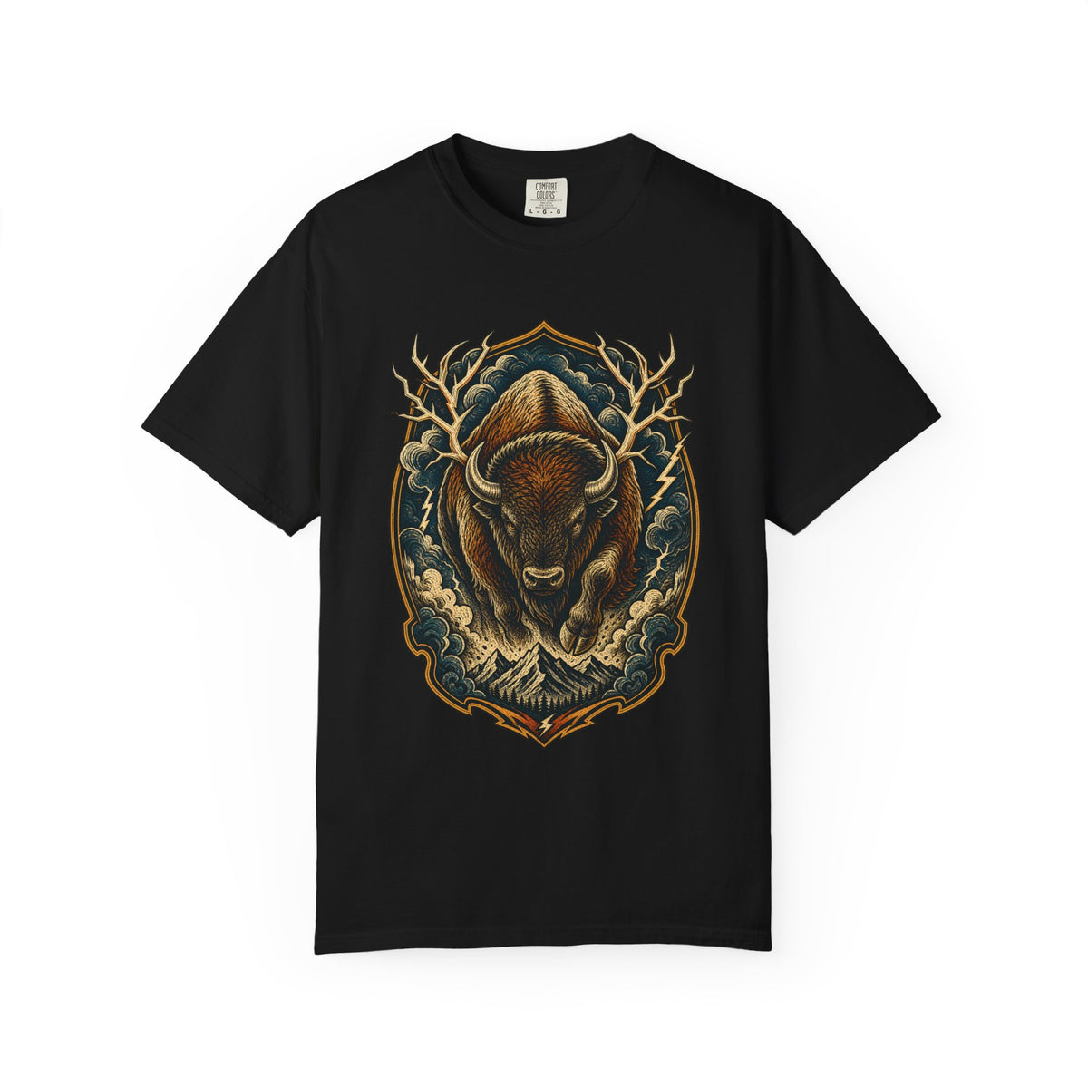 Woodcut Thunder Bison Graphic Tee