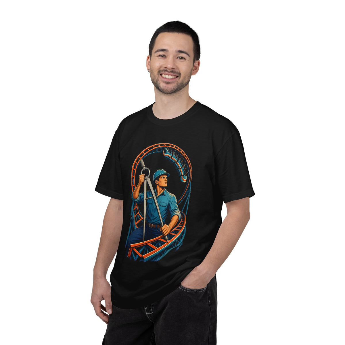 Coaster Loop Engineer Retro Technical Graphic Tee