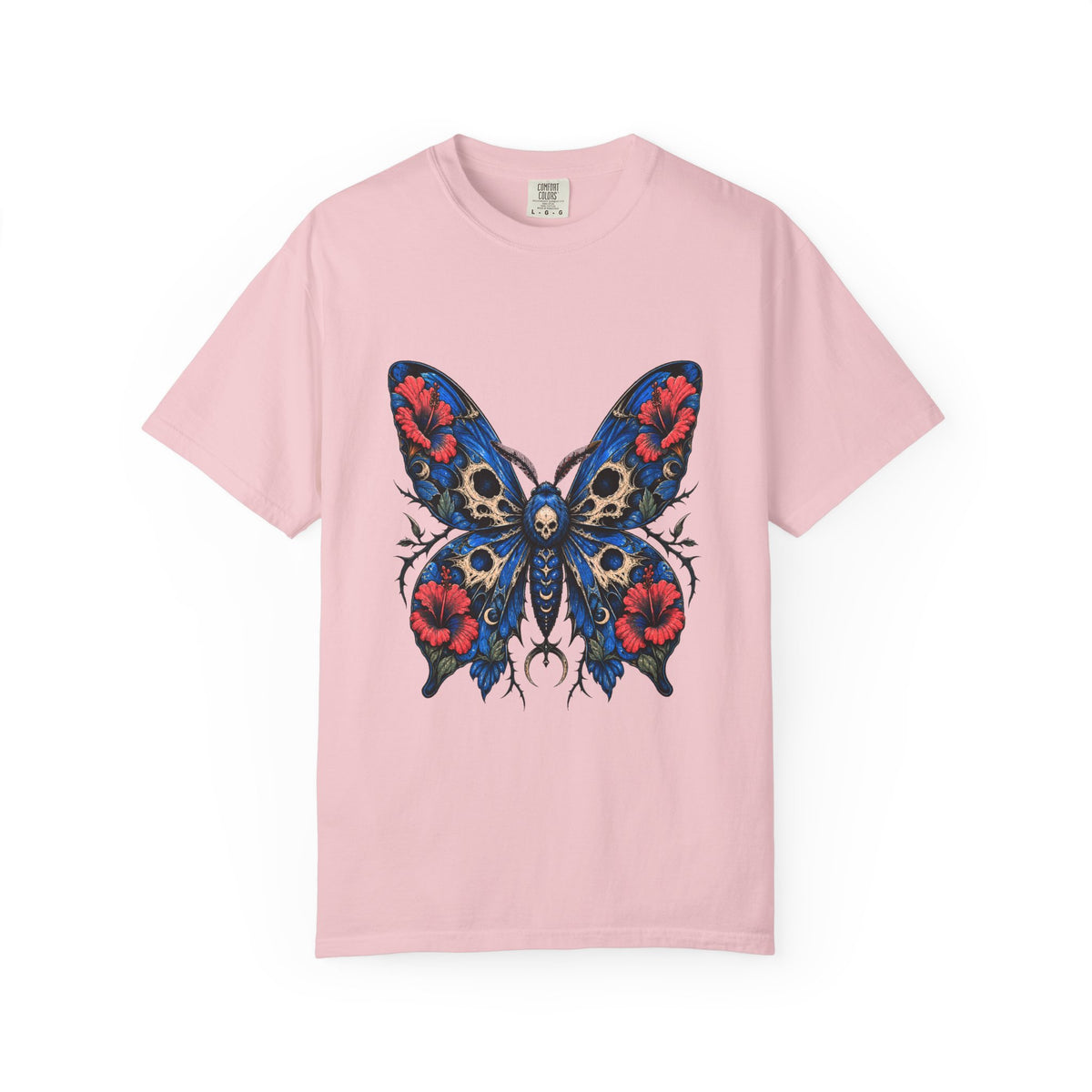 Cerulean Hibiscus Reaper Moth Graphic Tee