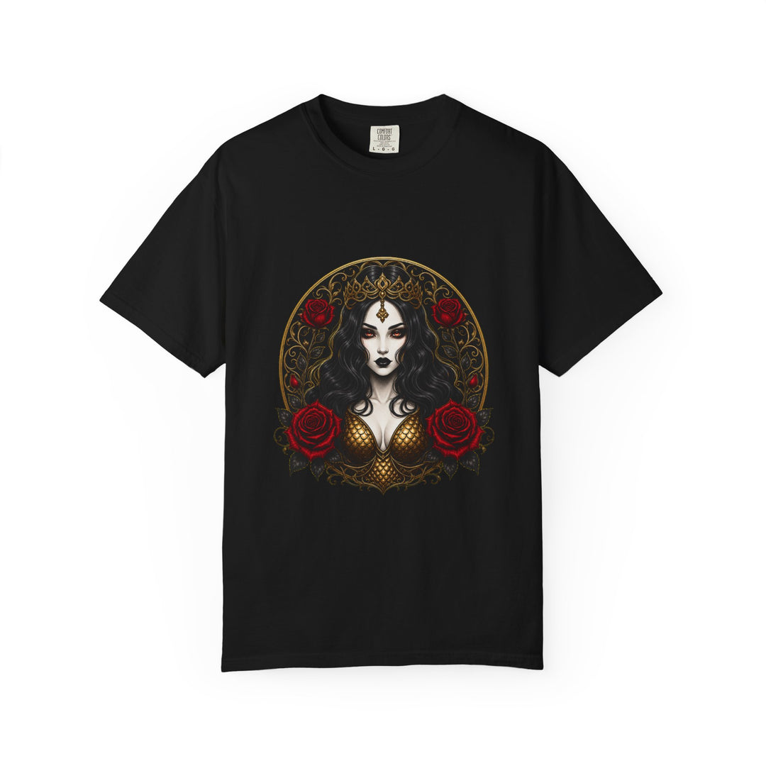 Gothic Crowned Mermaid Rose T-Shirt Graphic