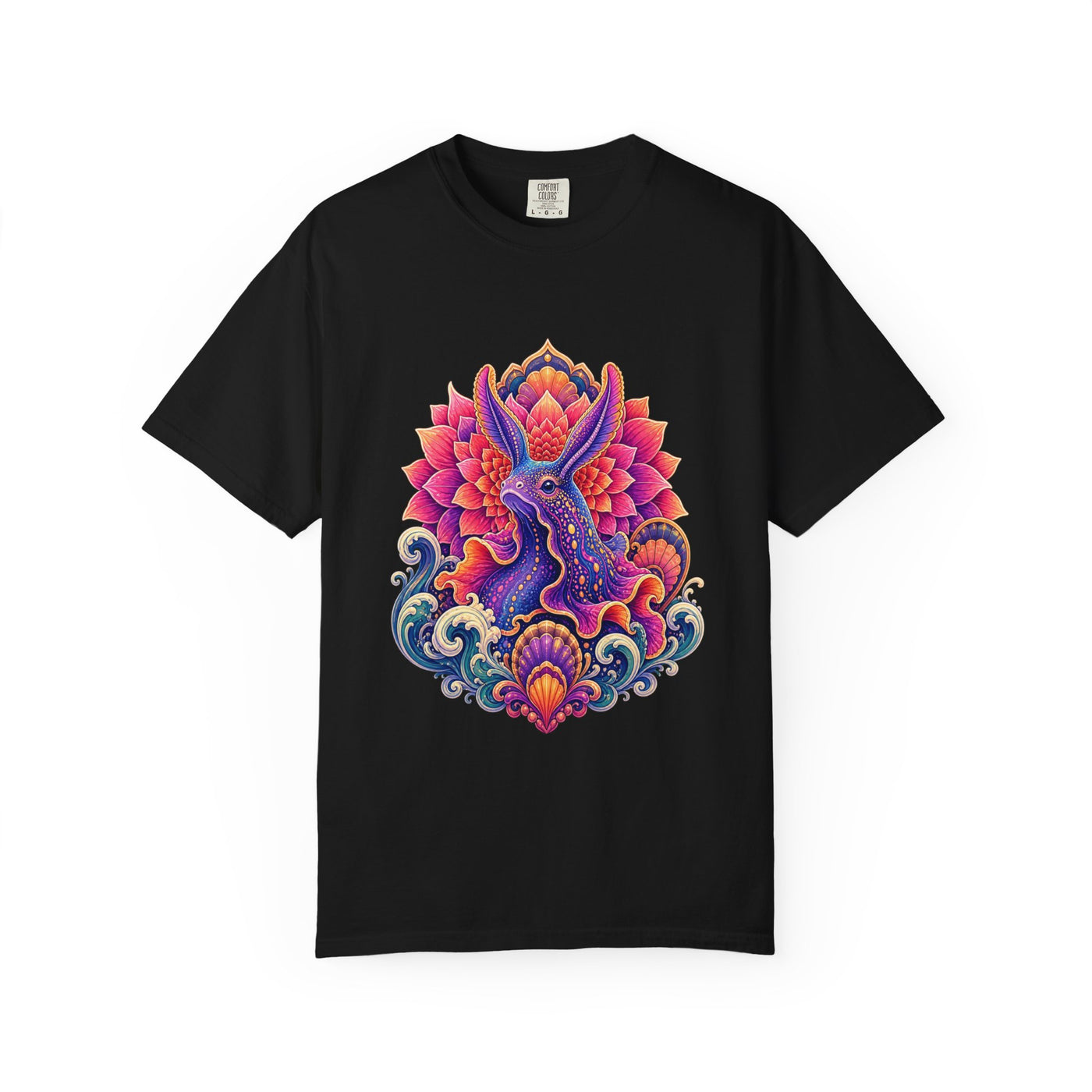 Psychedelic Dahlia Seahare Graphic Tee