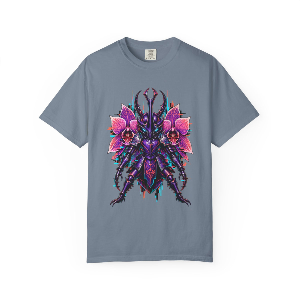 Glitch Orchid Samurai Beetle T-Shirt Graphic