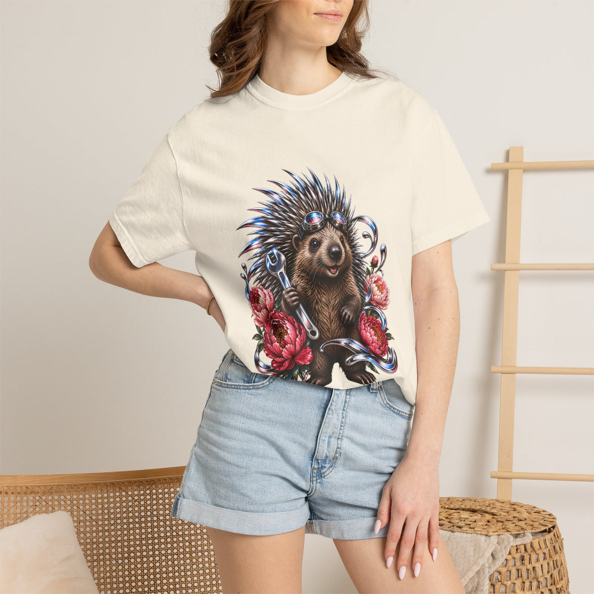 Chrome Peony Porcupine Graphic Tee