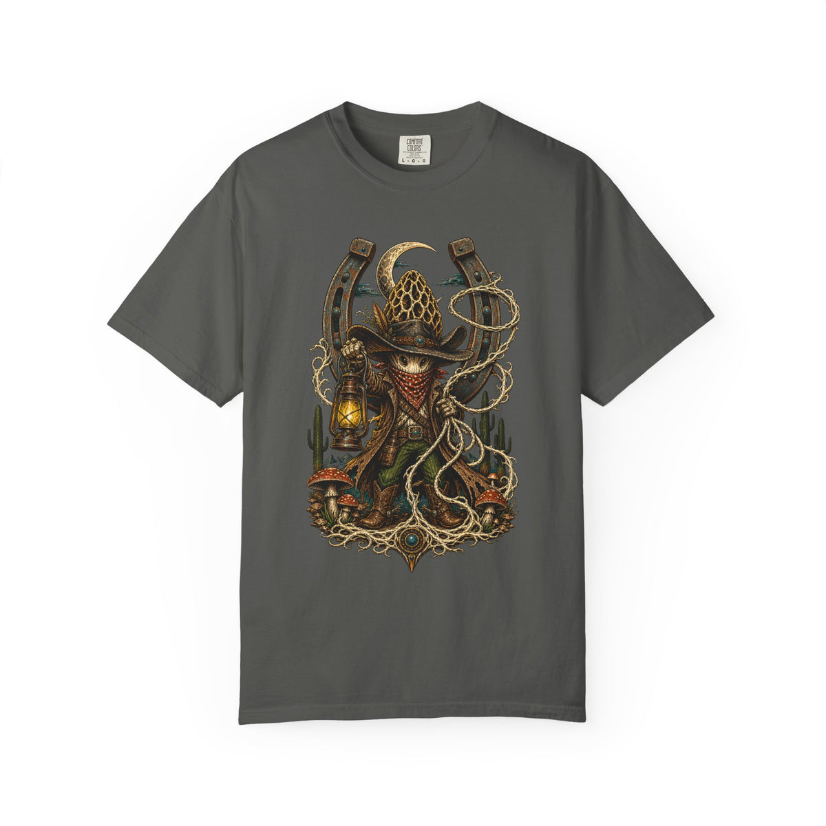 Woodcut Mushroom Outlaw T-Shirt Graphic