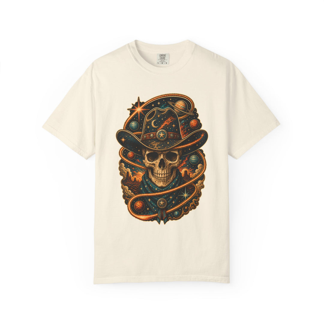 Retro Space Cowboy Skull Graphic Tee