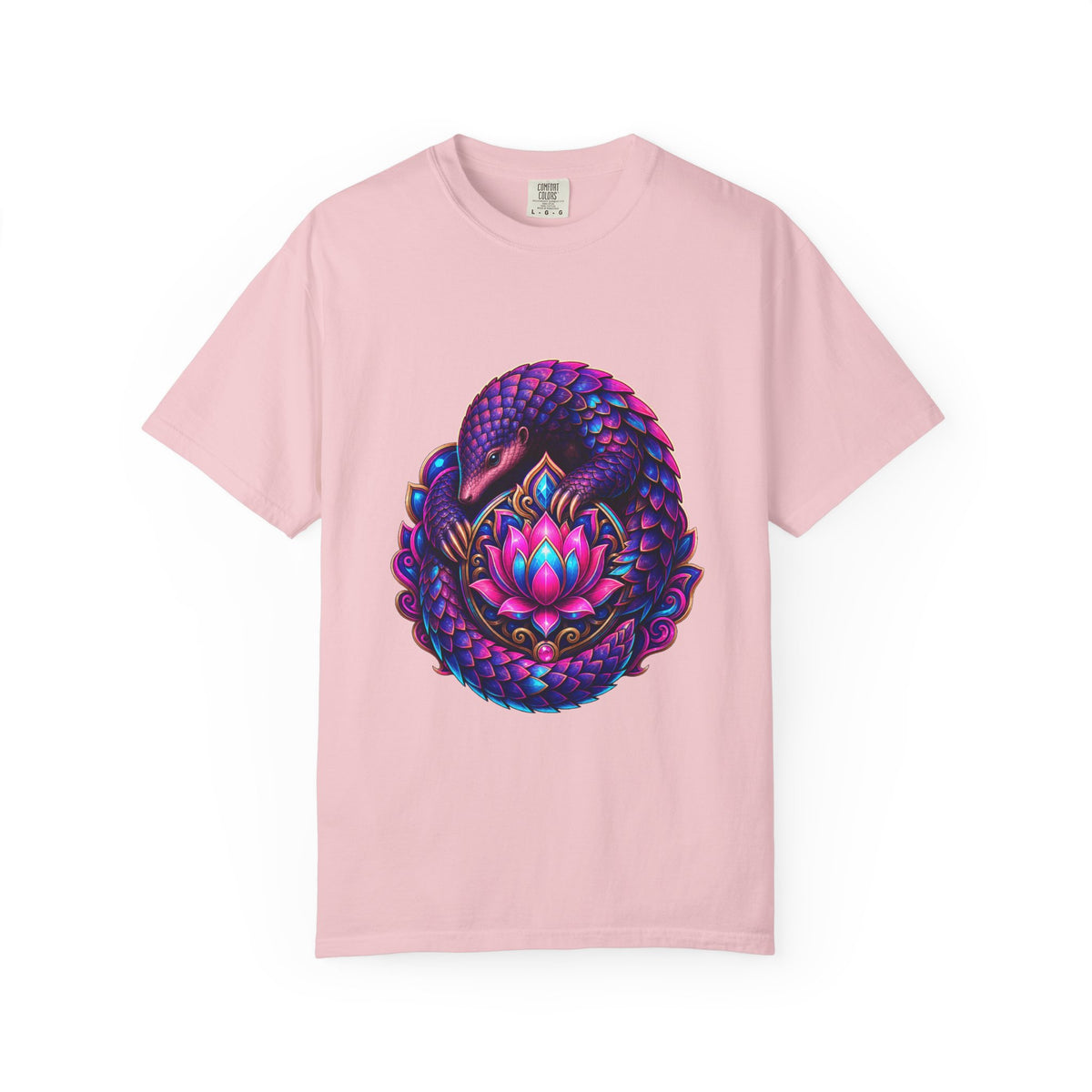 Neon Lotus Pangolin Graphic Tee
