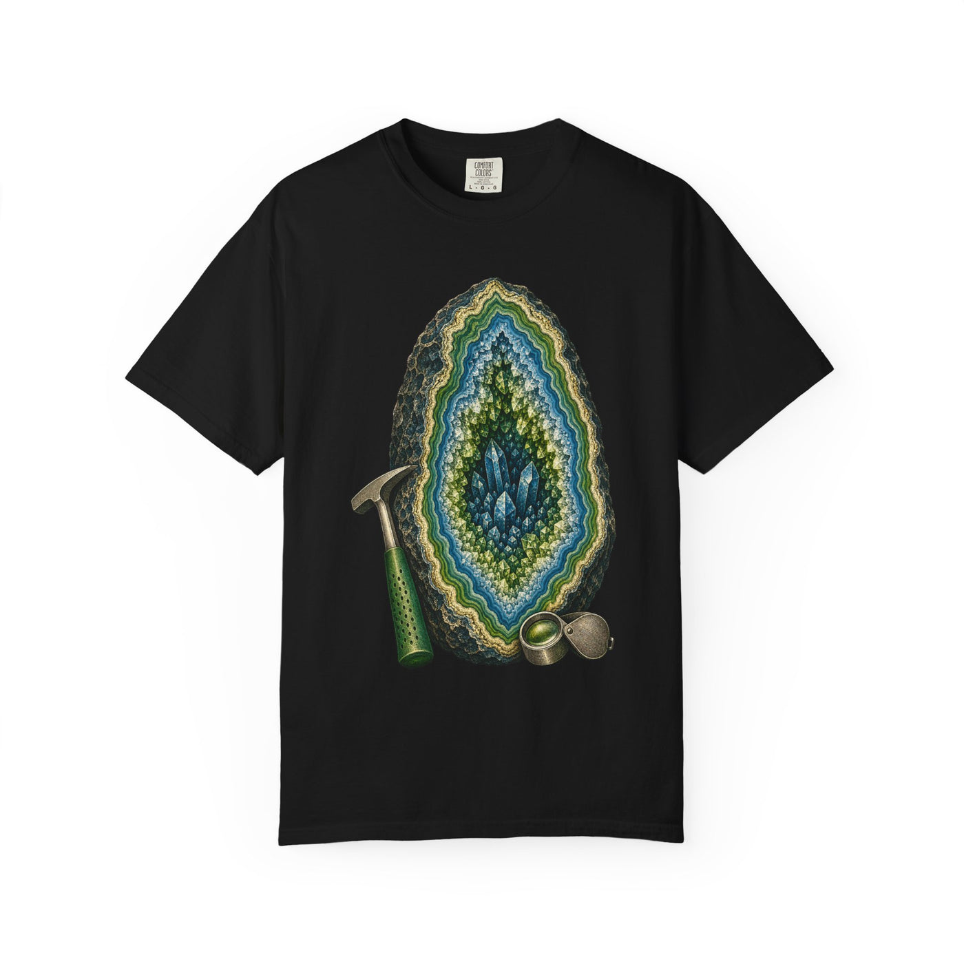 Split Geode Rockhound Engraving Graphic Tee