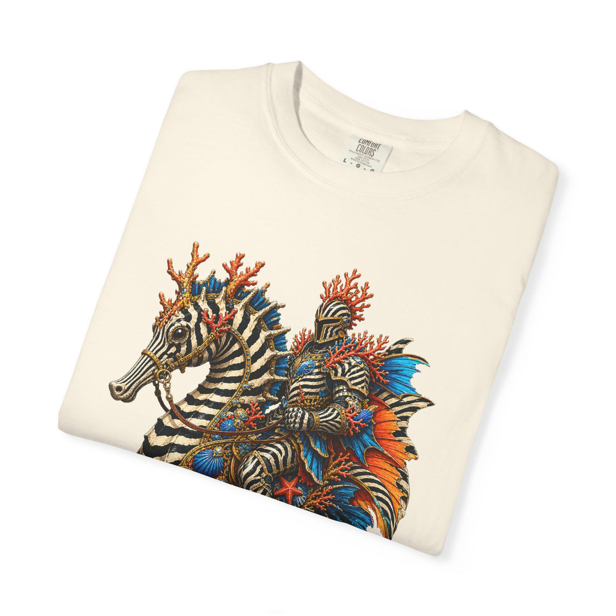 Zebra Coral Seahorse Rider Graphic Tee