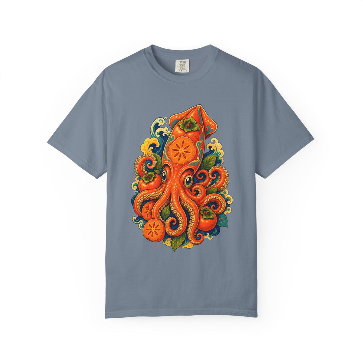 Psychedelic Persimmon Squid Graphic Tee