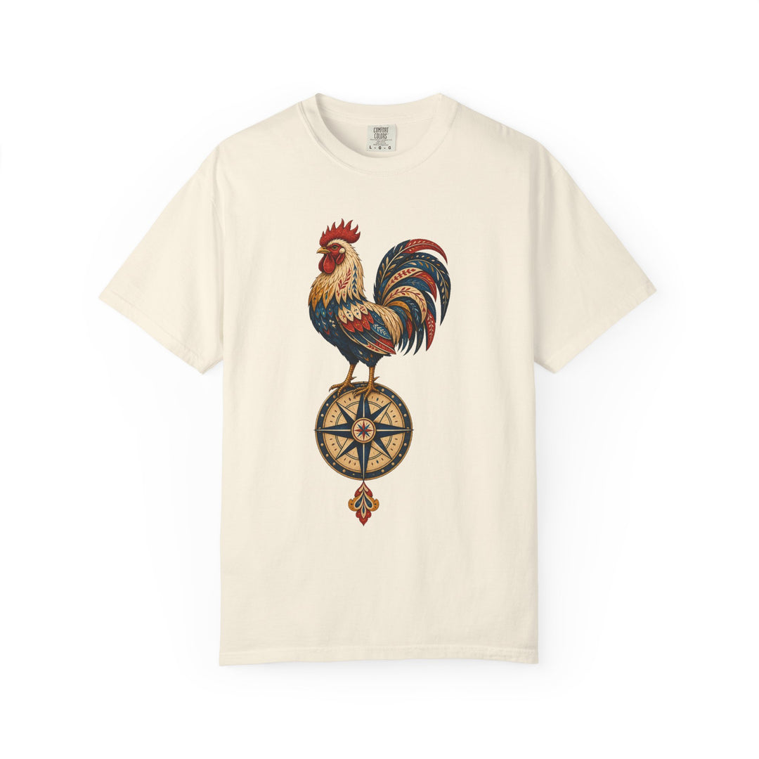 Folk Compass Rooster Graphic Tee
