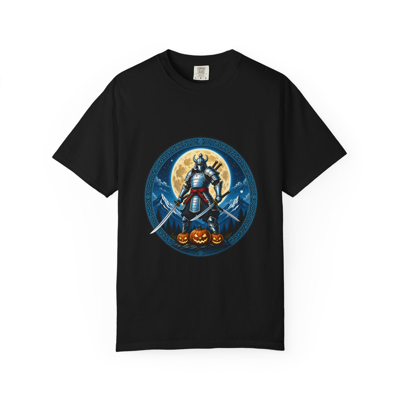 Moonlit Samurai Crest T-Shirt Graphic