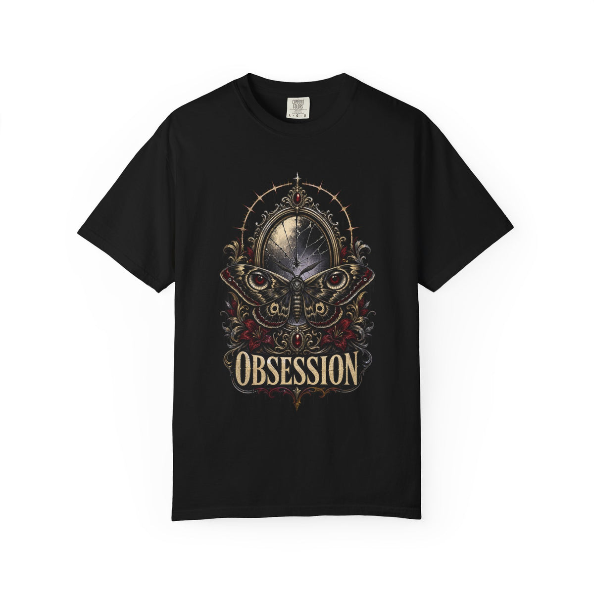 Obsession Mirror Moth Gothic T-Shirt Graphic