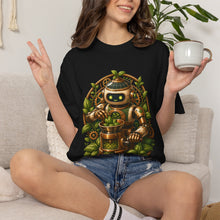 Solarpunk Basil Grinder Robot T-Shirt Graphic