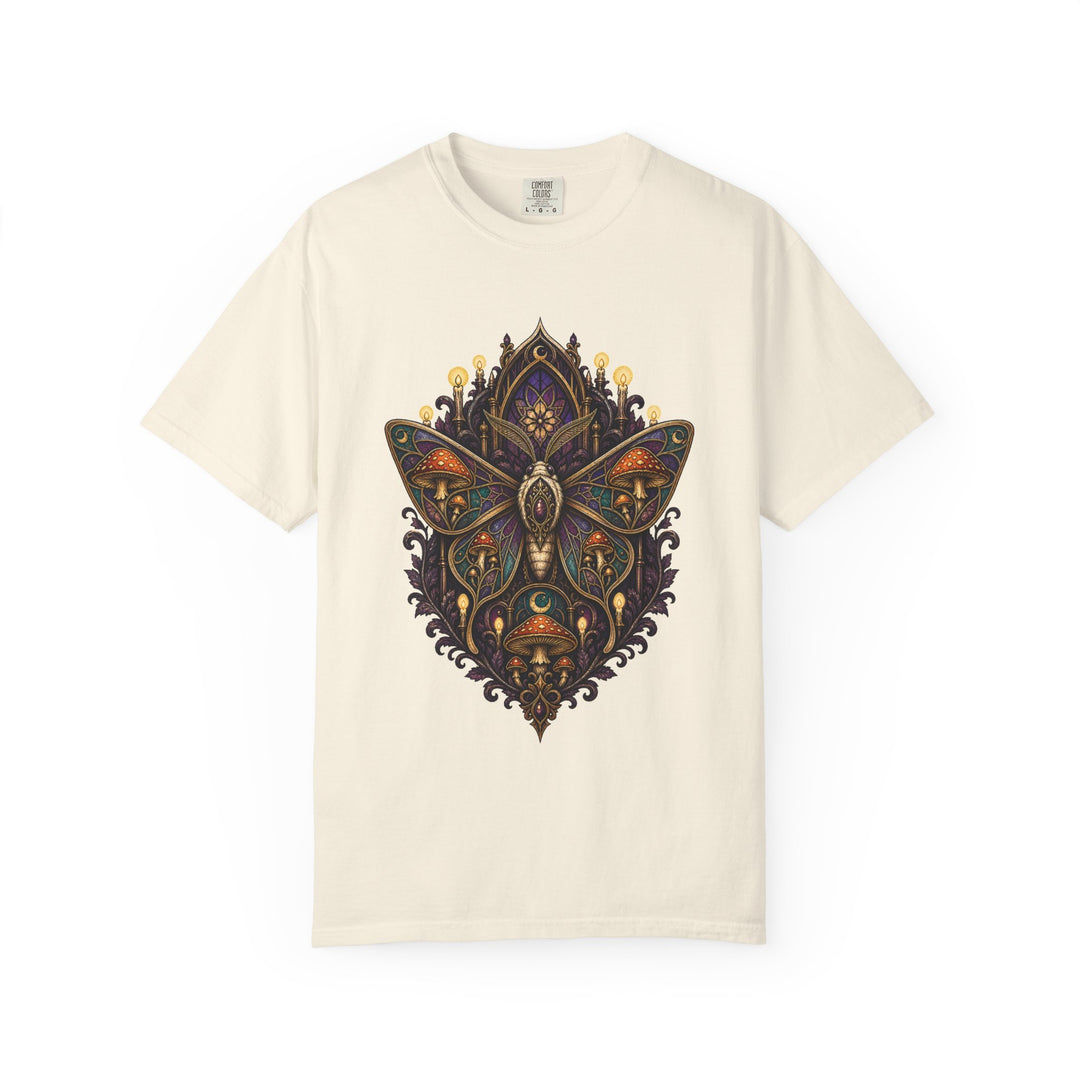 Gothic Mushroom Cathedral Moth T-Shirt Graphic