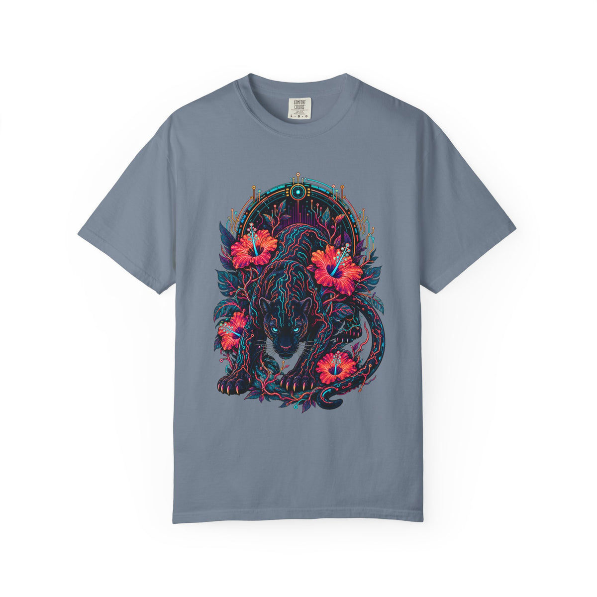Neon Circuit Panther Graphic Tee