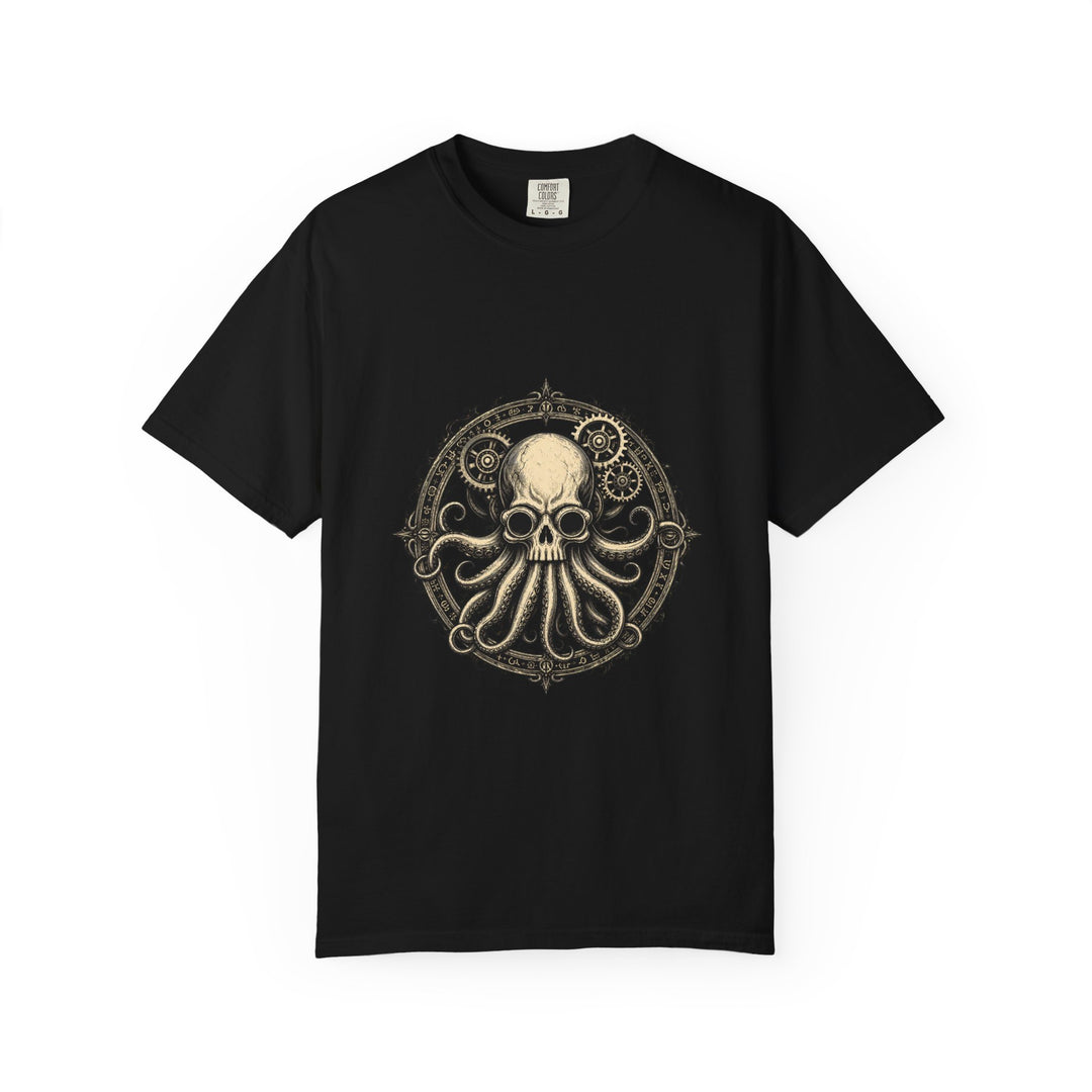 Occult Steampunk Skull Octopus T-Shirt Graphic