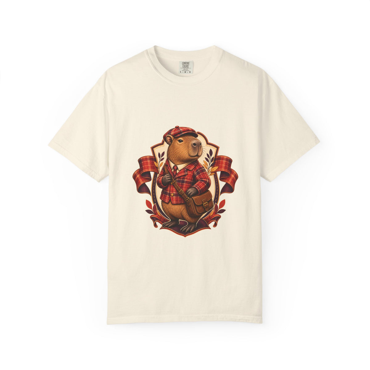 Paprika Plaid Capybara Courier Graphic Tee