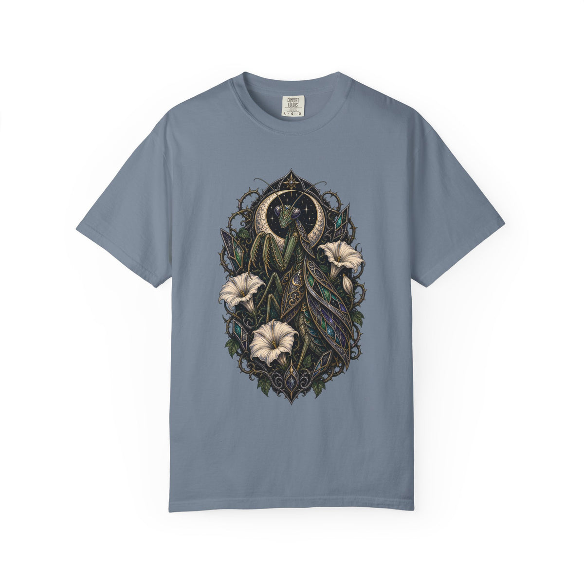 Gothic Moonflower Mantis T-Shirt Graphic