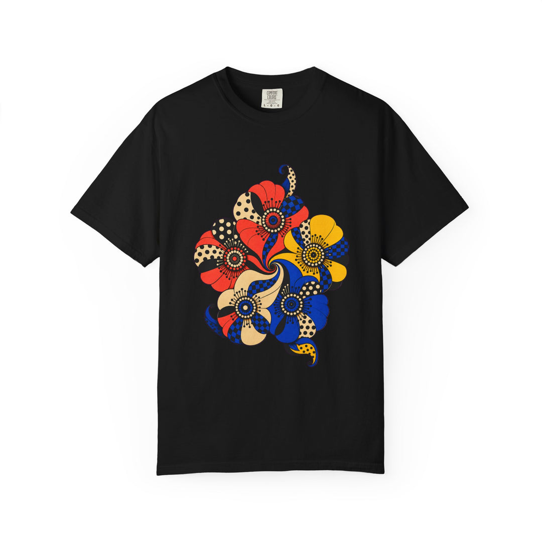 Polka Poppy Spiral Garden Op Art Graphic Tee