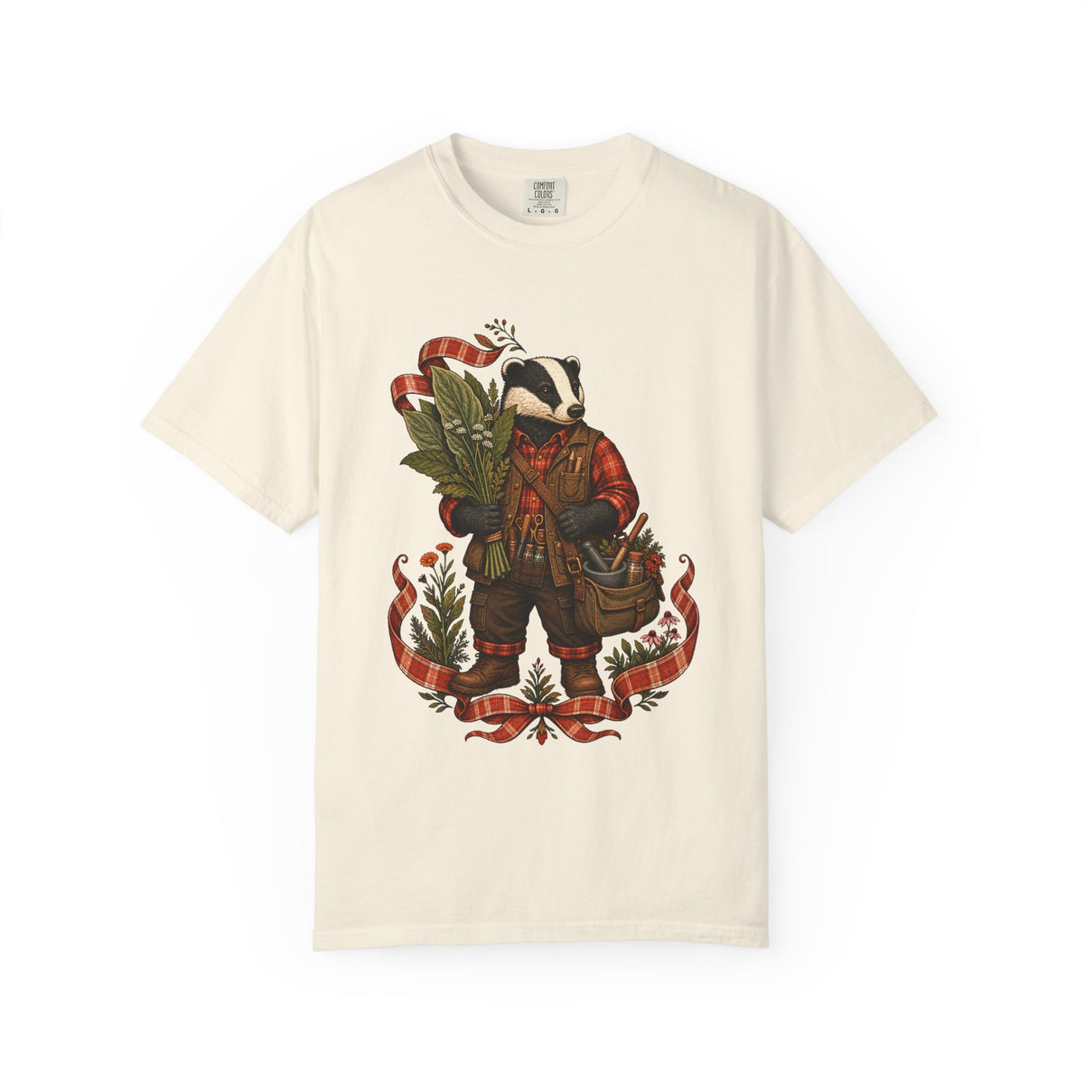 Paprika Plaid Badger Botanist Graphic Tee