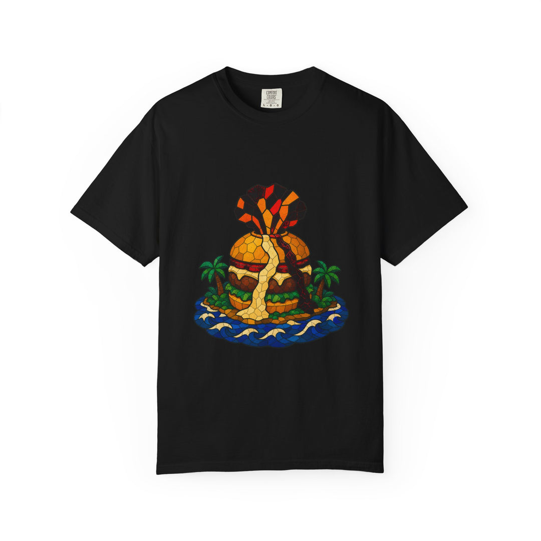 Burger Volcano Stained Glass Adventure Graphic Tee