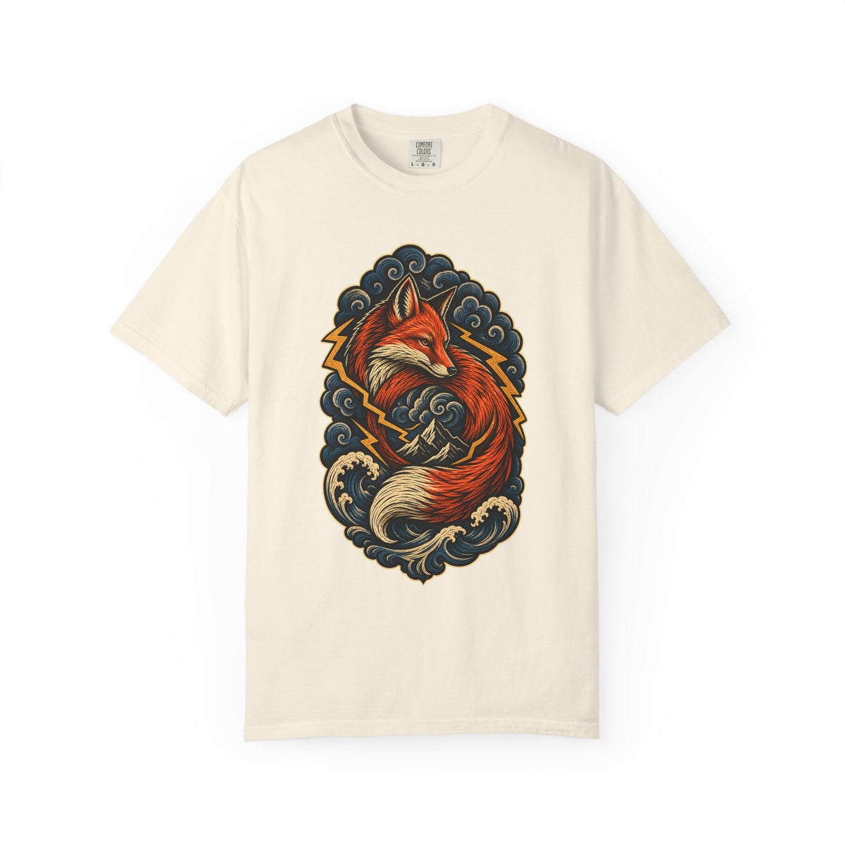 Woodcut Storm Fox Graphic Tee