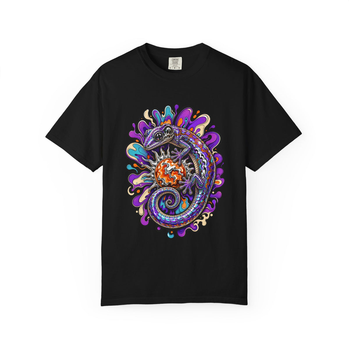 Psychedelic Chrome Gecko Graphic Tee