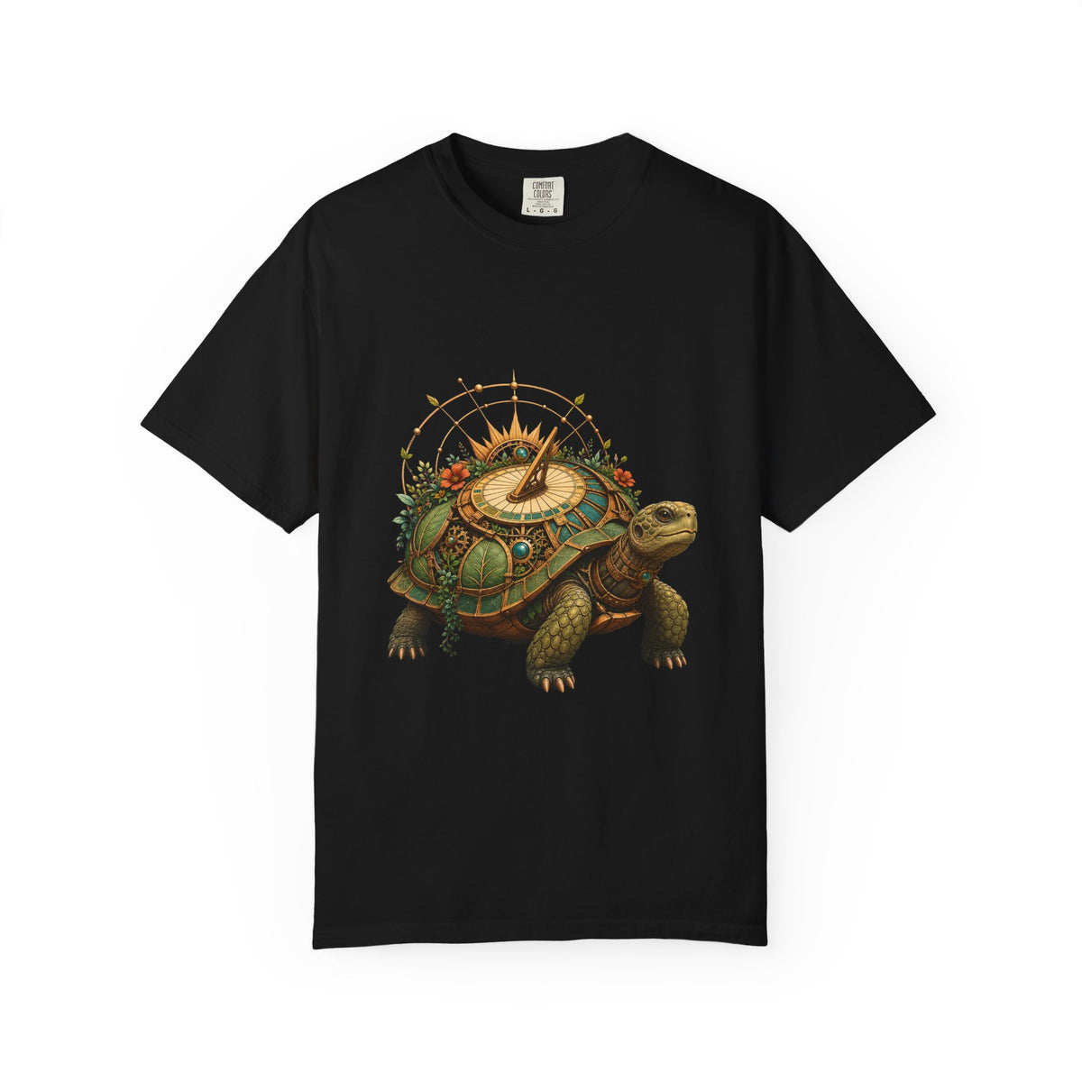Solarpunk Sundial Tortoise Graphic Tee